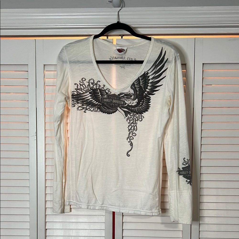 Harley-Davidson Women's White Long Sleeve Top